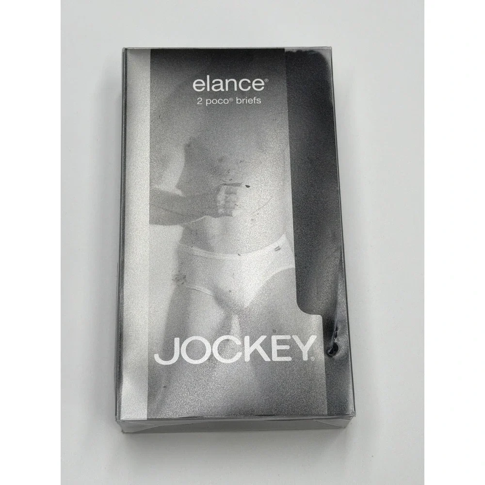 Jockey Elance 2 Poco Briefs Black Mens Size XL Combed Cotton Comfort Pouch